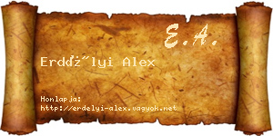 Erdélyi Alex névjegykártya
