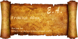 Erdélyi Alex névjegykártya